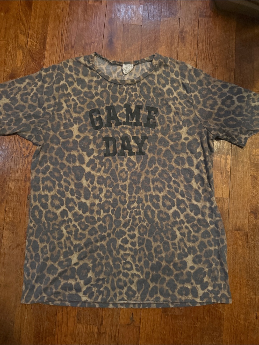 Leopard Print "Game Day" Short Sleeve Tee - Brown